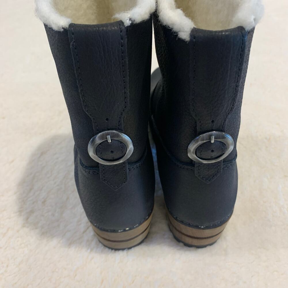 Sanita Womens Silkan Leather Clog Boots 39 Black with Wool Lining Made in Poland - Picture 5 of 6
